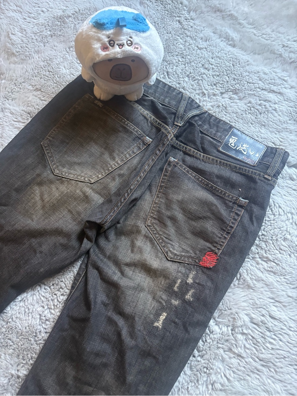 Oniarai Distressed Black Denim Jeans Size 36